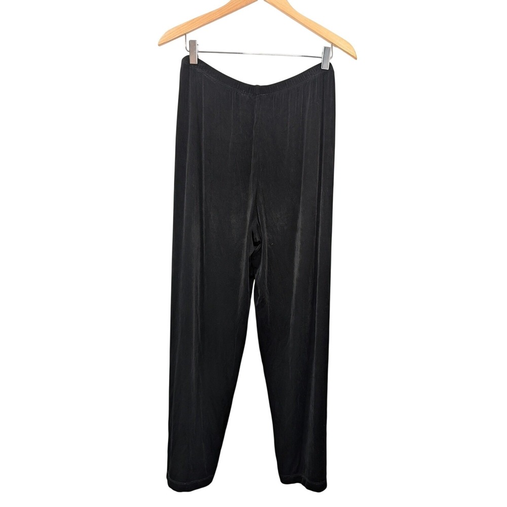 Chicos Travelers Black Velvet Wide Leg Lounge Pants Size 3 (16/18) - Picture 2 of 4